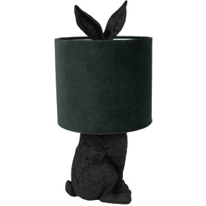 Clayre & Eef 6LMC0099ZVGR Настольная лампа Rabbit Black Green Ø20x43 см E27 60W