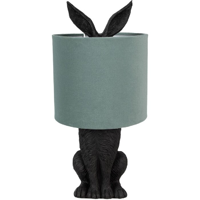 Clayre & Eef 6LMC0099ZVLGR Настольная лампа Rabbit Ø 20x43 см зеленый черный