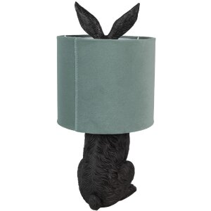 Clayre & Eef 6LMC0099ZVLGR Настольная лампа Rabbit Ø 20x43 см зеленый черный