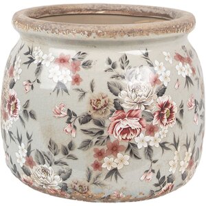 Clayre & Eef 6CE1964M Blumentopf Grau Rosa Ø...