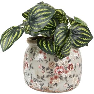 Clayre & Eef 6CE1964M Blumentopf Grau Rosa Ø...