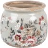 Clayre & Eef 6CE1964S Blumentopf Grau Rosa Ø 12x10 cm Landhausstil