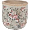 Clayre & Eef 6CE1966L Blumentopf Grau Rosa Ø 17x16 cm Landhausstil