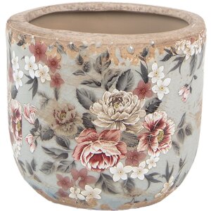 Clayre & Eef 6CE1966M Blumentopf Grau Rosa Ø...