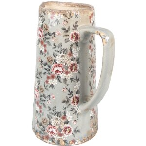 Clayre & Eef 6CE1971L Deko Krug Keramik Grau Rosa...