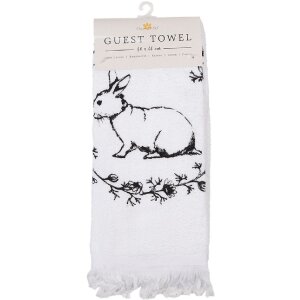 Полотенце для гостей Clayre & Eef хлопок белый черный стиль кантри 40x66 см