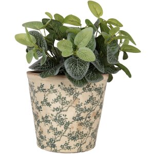 Clayre & Eef 6CE1976L Blumentopf Dekoration Ø 21x20 cm Vintage Blumenmuster