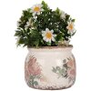 Горшок для цветов Clayre & Eef 6CE1978S Ø12x10 см бежево-розовый в стиле кантри