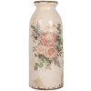 Clayre & Eef 6CE1980L Vase Keramik Beige Rosa Ø 8x20 cm Landhausstil