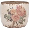 Clayre & Eef 6CE1981S Blumentopf Keramik Beige Rosa Ø 11x10 cm