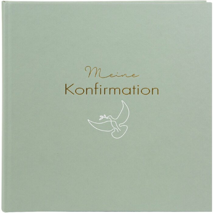 Goldbuch Fotoalbum Konfirmation Friedenstaube Eukalyptus 25x25 cm 58 Seiten