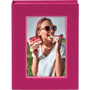 Goldbuch Aufbewahrungsbox Bella Vista fuchsia pink mit Fotofenster 19x14x3,8 cm