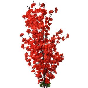 Clayre & Eef 5PL0127R Dekoration Zweig mit Blumen Rot...