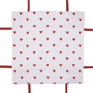 Clayre & Eef LVT47 Brotkörbchen Herzen 35x35x8 cm Rot Weiß