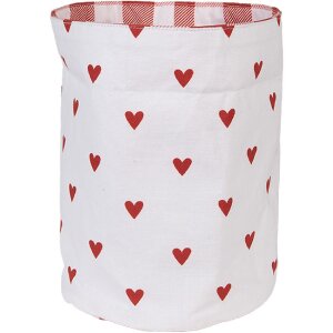 Clayre & Eef LVT50 Brotkörbchen Herzmuster Rot...