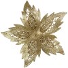 Clayre & Eef 65813 Weihnachtsdeko Blume Gold Ø 23x5 cm