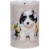 Clayre & Eef 6BL0161 Spardose Hund Blumen Ø 10x15 cm