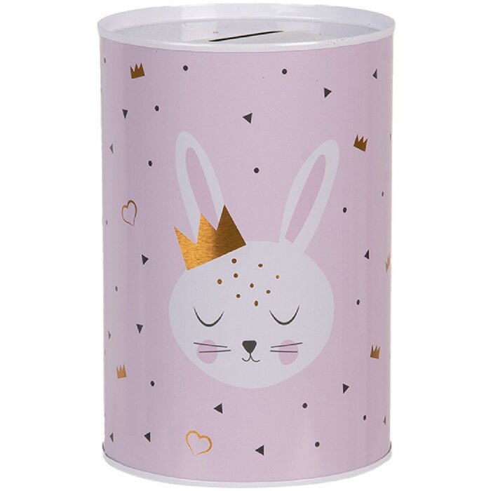 Clayre & Eef 6BL0164 Коробка для денег Розовый кролик Ø 10x15 см