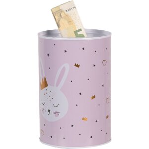 Clayre & Eef 6BL0164 Коробка для денег Розовый кролик Ø 10x15 см