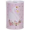 Clayre & Eef 6BL0165 Шкатулка для денег розово-белая Ø 10x15 см Романтический мотив лебедя