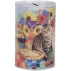 Clayre & Eef 6BL0170 Шкатулка для денег с изображением кошки Ø 8x13 см в стиле кантри