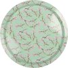 Clayre & Eef 6BL0181 Tablett Ø 32 cm Grün floral Retro Vintage-Stil