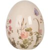 Clayre & Eef 6CE1918M Deko-Ei Keramik Beige Rosa Blumen Ø 10x12 cm