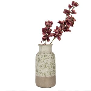 Clayre & Eef 6CE1929L Vase Keramik Grün Ø 15x32 cm Landhausstil