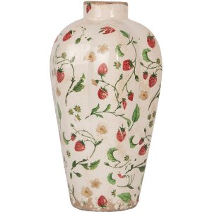 Clayre & Eef Vase Keramik Beige Rot Ø 17x29 cm...
