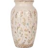 Clayre & Eef 6CE1941S Vase Keramik Beige Floral Ø 16x27 cm