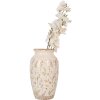 Clayre & Eef 6CE1941S Vase Keramik Beige Floral Ø 16x27 cm