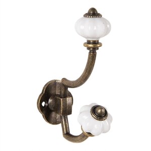 Clayre & Eef 6Y5724 Wandhaken Braun Weiß Eisen...