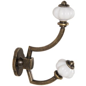 Clayre & Eef 6Y5724 Настенный крючок коричневый белый...