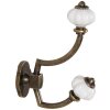 Clayre & Eef 6Y5724 Настенный крючок коричневый белый железо 4x9x13 см античный стиль