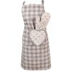 Clayre & Eef LVT41G Schürze Baumwolle Grau Beige Landhausstil 70x85 cm