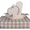 Clayre & Eef LVT45G Topflappen Herzform Beige Grau 20x20 cm