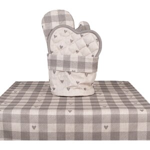 Clayre & Eef LVT50G Brotkörbchen Beige Grau Baumwolle Ø 15x16 cm Rund