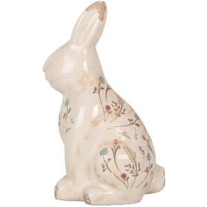 Clayre & Eef 6CE1958L Deko-Kaninchen Keramik 16x12x28 cm Beige Rosa