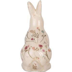 Clayre & Eef 6CE1958M Декоративный кролик бежево-розовый керамический 13x10x21 см