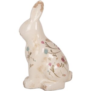 Clayre & Eef 6CE1958M Декоративный кролик бежево-розовый керамический 13x10x21 см
