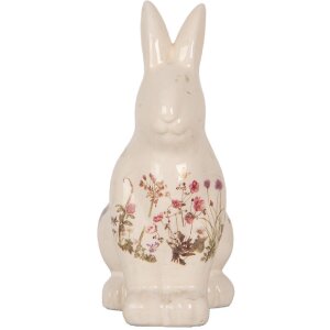 Clayre & Eef 6CE1959M Deko Kaninchen Beige Rosa Keramik 13x10x21 cm