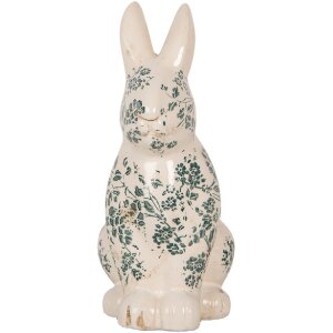 Clayre & Eef 6CE1955L Deko Kaninchen Keramik Beige...