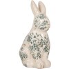 Clayre & Eef 6CE1955L Deko Kaninchen Keramik Beige Grün 16x12x28 cm