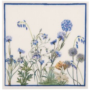 Clayre & Eef 73075 Papierservietten Weiß Blau...