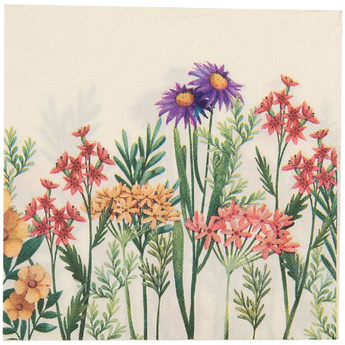 Clayre & Eef 73079 Papierservietten Beige Rosa 33x33 cm 20 Stück Landhausstil