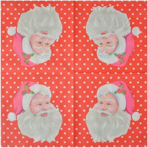 Clayre & Eef 73080 Papierservietten Santa-Motiv Rot...
