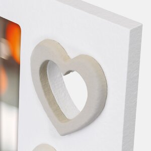ZEP Holz-Fotorahmen Merida Grau Weiß Herz-Design 10x15 cm 13x18 cm
