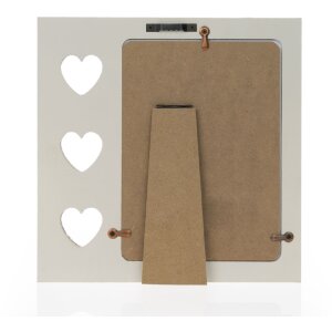 ZEP Holz-Fotorahmen Merida Grau Weiß Herz-Design 10x15 cm 13x18 cm