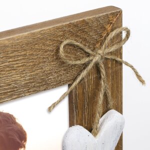 ZEP Holz-Portraitrahmen Lille Braun Weiß 10x15 13x18 15x20 cm Herz-Dekor