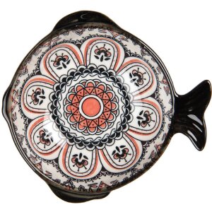 Clayre & Eef 6CEBO0076 Миска бело-черная 15x14x5 см...